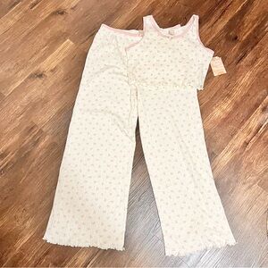 Women's Cream and Pink Pajama Set